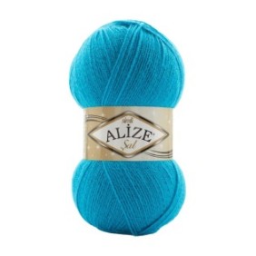 Filo tessile Alize Sal Simli 287, per uncinetto e maglia, acrilico, blu, 460 m
