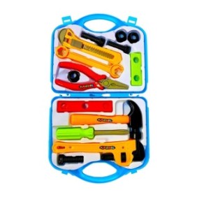 Set di attrezzi Teno®, gioco di ruolo, 14 accessori e scatola portaoggetti. 37,5 x 21 cm, blu