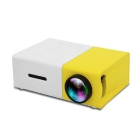 Mini videoproiettore portatile, LED, 1080p, HD, giallo-bianco