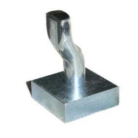Cerniera a bilico in acciaio con piastra per cancelli a battente, base 60x60x20 mm, diametro 20 mm, altezza 100 mm