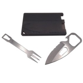 Set posate IdeallStore® per campeggio ed escursionismo, coltello e forchetta, multifunzionale, 8,5 cm