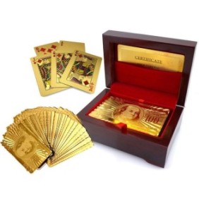 Carte da gioco in lamina d'oro 24K con scatola (poker)