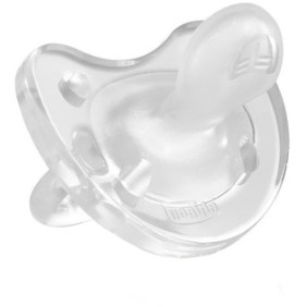 Ciuccio Chicco Physio Soft in silicone monoblocco, forma ortodontica, 12-36 mesi