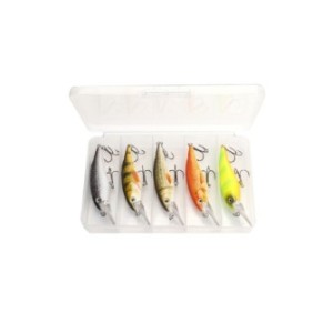 Set di 5 esche ad affondamento lento 8 cm, FISHINGBOX MAKE FISHING BETTER, multicolore, 8 cm, 11,5 gr, Minnow