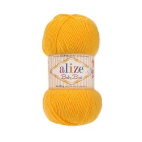 Filo tessile Alize Baby Best 216, per uncinetto e lavoro a maglia, acrilico, giallo, 240 m