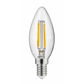 Lampadina LED filamento C35 candela E14 5W angolo 360° 400lm luce calda 3000K