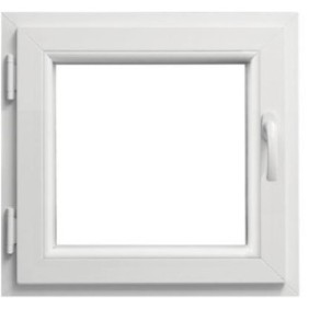 Finestra in PVC, ALCONF, 4 vani, 1 anta, Bianco, apertura a battente a sinistra, 600x600 mm