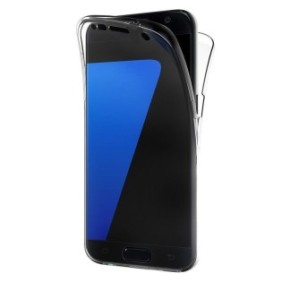 Custodia in silicone a 360 gradi, Eurocell, compatibile Samsung Galaxy A7 2018, bianco trasparente