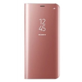 Cover Flip Stand Clear View Mirror compatibile con Samsung Galaxy A40 A405 Rose