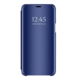 Cover compatibile con Huawei Mate 20 Lite, supporto Clear View Flip Mirror, Blu