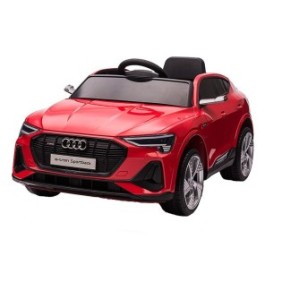 Auto elettrica con ruote Eva e sedile in pelle Audi E Tron Rossa