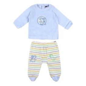 Set vestitino per neonato, camicetta e pantaloni, Peppa Pig, Azzurro/Multicolor