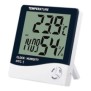 Termometro e igrometro ambientale digitale Techstar® HTC-1, display Ora, Temperatura, Umidità, Bianco