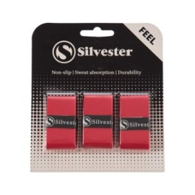 Set di 3 overgrip, Silvester, Feel, rosso