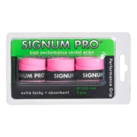 Set di 3 overgrip Signum Pro Performance, rosa, spessore 0,6 mm