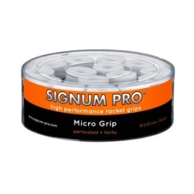 Set da 30 overgrip Signum Pro Micro, bianco, spessore 0,55 mm