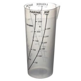 Bicchiere graduato in plastica, dosaggio cucina, liquidi e solidi, 16, 1x8,5x8 cm, grigio, Happymax