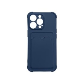 Upzz Woz Card Armor Cover Posteriore Compatibile con iPhone 13 Pro Max, Angoli Rinforzati, Porta Carte, Protezione Fotocamera, Blu
