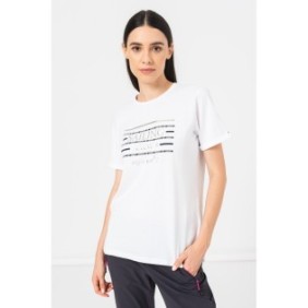 CMP, T-shirt in cotone con stampa scritta Sailing, Bianco