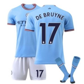 Abbigliamento sportivo per bambini Maglia da calcio City De Bruyne, Poliestere, Blu, Blu
