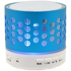 Altoparlante Bluetooth portatile iUni DF05, 3W, USB, slot per scheda, AUX-IN, radio, alluminio, blu