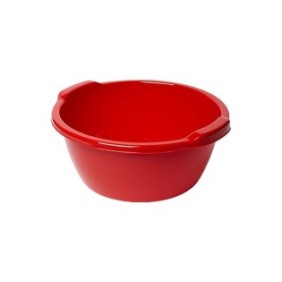 Lavabo tondo con maniglie ND, 5 litri, 30x14 cm, Rosso