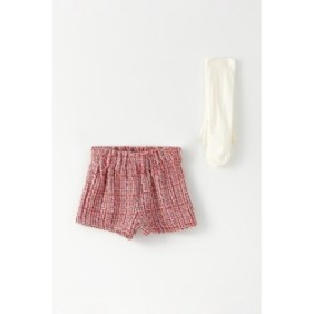 LC WAIKIKI, Set di pantaloncini e calzini lunghi, Bianco/Rosso opaco/Mattone