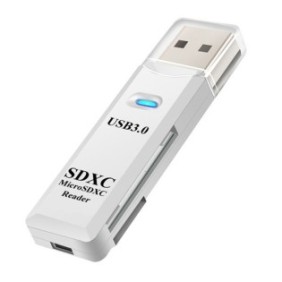 Lettore di schede, slot microSD/SD, USB, 5 Gbps, Bianco
