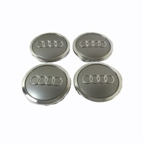 Set di 4 copricerchi Audi da 60 mm, grigi, cromati per cerchi in alluminio