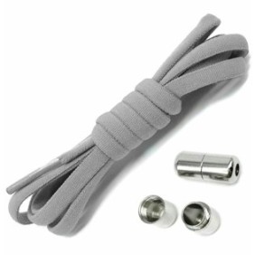 Lacci elastici SMART per scarpe con clip in metallo, colore grigio