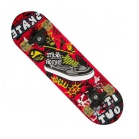 Skateboard classico, Con rivestimento antiscivolo, Multicolore, 71x20x8,5 cm, Multicolore