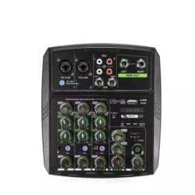Mixer audio, 1Tech, Amplificatore integrato, 48 V, Bluetooth, USB, Nero