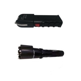 Set difesa personale IdeallStore®, Elettroshock con laser, torcia elettrica ed Elettroshock multifunzione 928