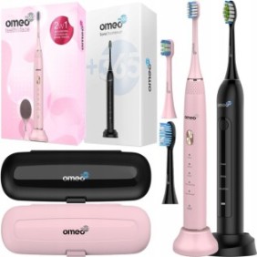 Set 2 spazzolini elettrici, OMEO +365 Teeth&Face Pink, OMEO +365 Classic Black, Rosa, Nero