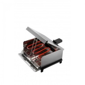 Party grill elettrico SAPIR SP 1015 PGS, 800 W, vaschetta di scarico, coperchio rimovibile, Argento