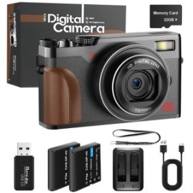 Fotocamera digitale NBD®, 4K, 48 MP, zoom digitale 16X, scheda SD da 3,0", 32 GB, nero