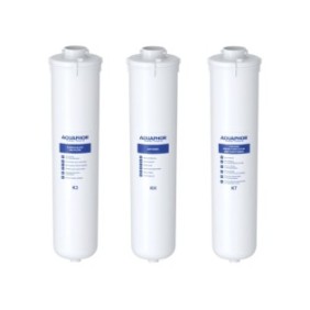 Set di 3 filtri, Aquaphor, compatibili con Crystal H, carbone attivo, bianco