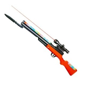 Fucile da caccia con mirino e funzione laser, baionetta, luci e suoni, 77 cm, Multicolor