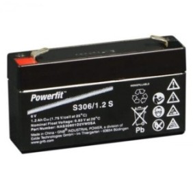 Batteria stazionaria EXIDE Powerfit S300 S306/1.2S, piombo acido, tensione 6V, amperaggio 1,2 Ah