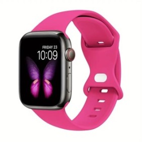 Cinturino in silicone MAYONAL™, compatibile con Apple Smart Watch serie 6, 7, 8, 9, colore rosa, 42/44/45/49 mm
