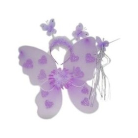 Costume da farfalla per bambina, Mts, Ali/Fascia/Bacchetta, 40 cm, Viola