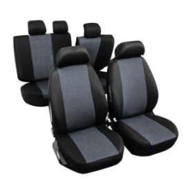Set fodere per seggiolini auto Toyota Auris, panca pieghevole, materiale tessile, nero/grigio, 9 pezzi