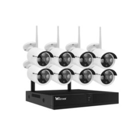 Sistema di Sorveglianza con 8 Telecamere CCTV 1080P 2MP Wireless NVR IR 30m Interno/Esterno
