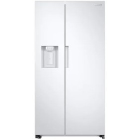 Side By Side Samsung RS67A8810WW/EF, 609 l, Classe F, Full No Frost, Twin Cooling Plus, Smart Conversion 5 in 1, SpaceMax, Compressore Digital Inverter, Dispenser Acqua, Bianco