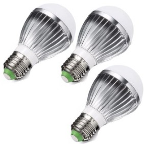 Set di 3 Lampadine LED Globo E27 8W Alluminio Opaco luce bianca fredda