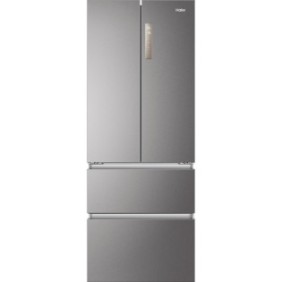 Frigorifero Side by Side Haier HB17FPAAA, Porta Francese, 446 l, Total No Frost, Motori Inverter, My Zone, Display LED, Super Cooling, Super Freezing, Classe E, H 190 cm, Inox