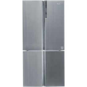 Cubo Side by Side Haier HTF-710DP7, 628l, Total No Frost, Motori Inverter, Sistema Antibatterico, Display LED, Super Cooling, Super Freezing, Classe F, H 190 cm, Acciaio Inox
