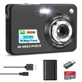 Fotocamera digitale NBD®, 2,7", 48 MP, zoom digitale 8X, scheda SD da 32 GB, nero