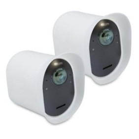 Set di 2 coperture per telecamera di sorveglianza Arlo Ultra/Arlo Pro 3/Pro 4, Kwmobile, Bianco, Silicone, 47321.02