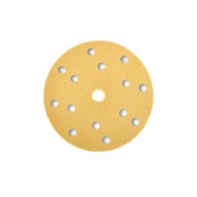 Disco abrasivo dorato con fissaggio in velcro (rondelle), 150 mm, grana 150, per riparazioni auto